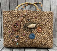 Large Beach Straw Bag (13In)