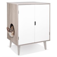 Penn-Plax Cat Cabinet, Light Grey