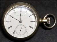 Illinois Watch Co. 18s Currier Pocket Watch, Runs