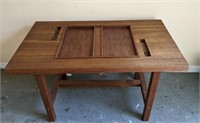 Antique Butcher Block Backgammon Game Table