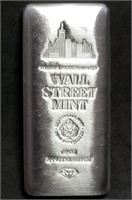10 Troy Oz .999 Fine Silver Wall Street Mint Bar