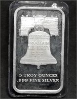 5 Troy Oz .999 Fine Silver Bar SD Bullion