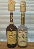 Seagram's & Walker's One Gallon Whiskey Bottles
