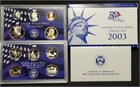 2003 US Mint 10-Coin Proof Set w/Quarters MIB