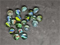 Group of Vintage Ribbon Core Glass Marbles