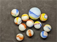 Group of Vintage Glass Swirl marbles