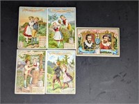 5 Victorian Era Trade Cards Liebig Company