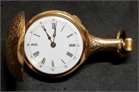 14K Gold Teardrop Case Perret Swiss Pocket Watch