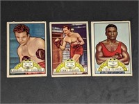 3 1951 Topps Ringside Boxing Trading Cards