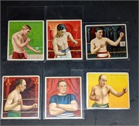 6 Antique Mecca Cigarettes Boxing Trading Cards