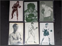 6 Antique Boxing Exhibition Cards
