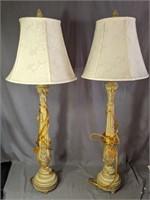 2 Heavy Metal Column Style Decorative Lamps