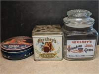 3 Hershey Chocolate Advertisement Containers