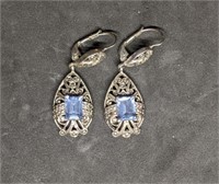 Antique Ornate Costume Jewelry Earrings