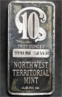 10 Troy Oz .999 Fine Silver Bar