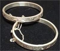 Pair of Sterling Silver Bangle Bracelets