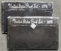 1973 & 1974 US Mint Proof Sets MIB, Both with