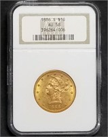 1886-S $10 Gold Liberty NGC AU58 Slab