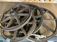 4 Wooden Spoke Wheels