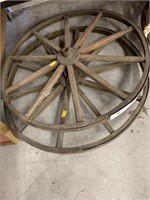 2 Wooden Spoke Wheels