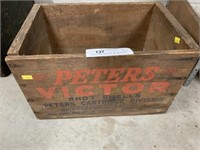 Peter's Victor Shot Shells Vtg. Wooden Box