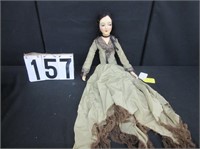Vintage flapper bed doll