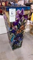10” hand painted irises & butterfly vase