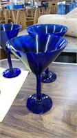 Cobalt blue martini glasses cocktail Set of 4