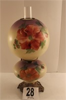 Gone With The Wind Style Hand Painted Oil Lamp -