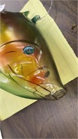 9-1/2” hollow glass trout ornament fish