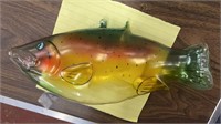 9-1/2” hollow glass trout ornament fish