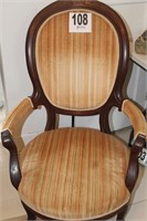 Victorian Parlor Chair On Casters, Upholstery