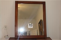Mirror With Wooden Frame, 28.5" X 34"