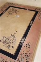 5X8 Rug In Ivory, Navy And Rose