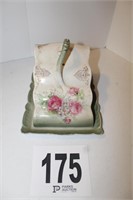 Hand-Painted Porcelain Cheese Tray With Lid
