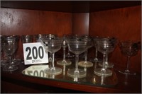 24 Stemmed Glasses With Painted Silver Detail