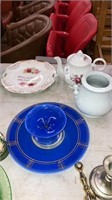 Vintage teapot, ironstone, plates