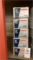 5 boxes of Federal 357 Mag ammo 20 rds per box