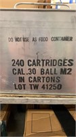 Sealed container of M2 .30 cal ammo