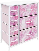 Dresser Organizer,(7-Drawer, Pastel Tie-dye Pink)