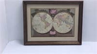 Print of World map depicting the Eastern And