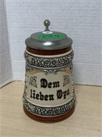 German Beer Stein, " Dem Lieben Opa ", 6 " tall