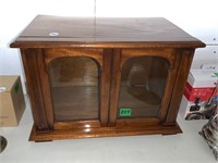 Antique Wooden Display case with glass sliding
