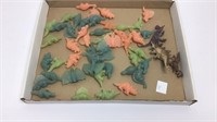 Lot of vintage toy dinosaurs, includes over 40