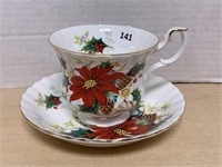 Royal Albert Teacup & Saucer Poinsettia England