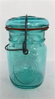 Blue ball mason jar with locking lid