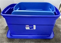(2) storage totes with lids