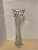 15 " Tall Clear Glass Fluted Vase