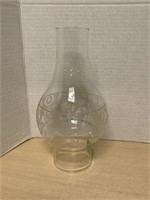 Large Glass Etched Chimney 9 " tall