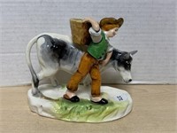 Rare Occupied Japan Figurine of Boy and Cow